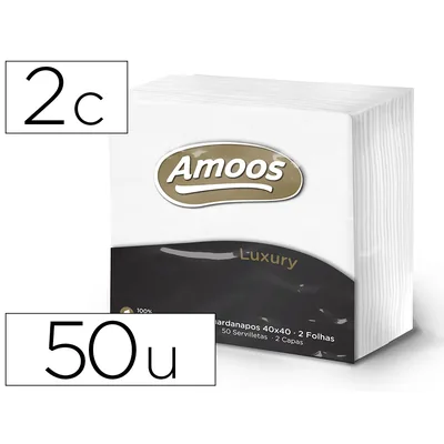 AMOOS Servilleta Celulosa Amoos Luxury 40X40 CM 2 Capas Paquete de 50 Unidades