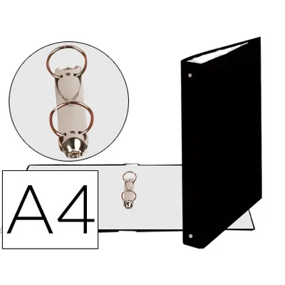 EXACOMPTA Carpeta de 2 Anillas 30MM Redondas Exacompta DIN A4 Carton Forrado Negro