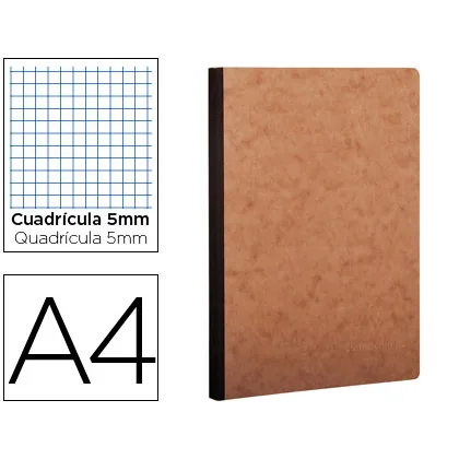 Libreta Age-bag Tapa Cartulina Lomo Cosido Cuadro 5 MM 96 Hojas Color Havana 210X297 MM
