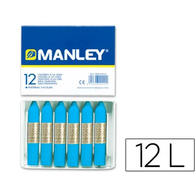 MANLEY Lapices Cera Manley Unicolor Azul Cobalto n.20 Caja de 12 Unidades