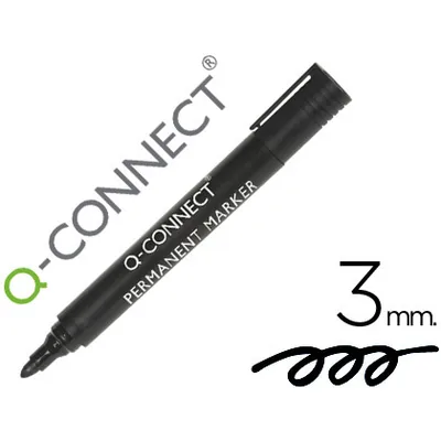 Q-CONNECT Rotulador Q-Connect Marcador Permanente Negro Punta Redonda 3 MM