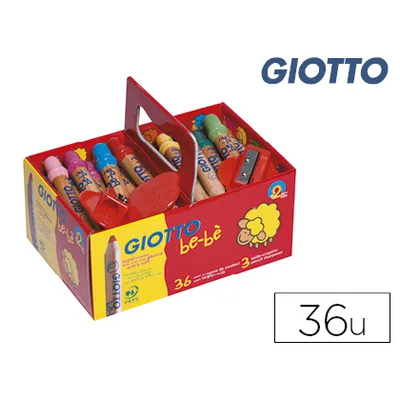 GIOTTO Lapices de Colores Giotto Bebe Super Schoolpack de 36 Unidades + 2 Sacapuntas