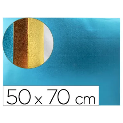 LIDERPAPEL Goma Eva Liderpapel 50X70 CM Espesor 2 MM Metalizada Azul Claro