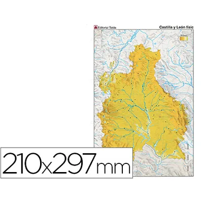 TEIDE Mapa Mudo Color DIN A4 Castilla-leon Fisico