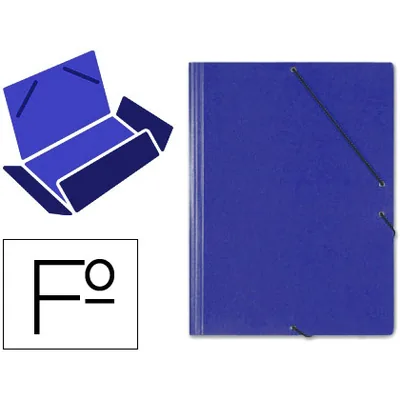 SARO Carpeta Saro Gomas Tres Solapas Carton Folio Color Azul