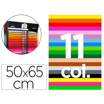 GUARRO Cartulina Guarro 50X65 CM Contenido "d" 25 Hojas X 11 Colores 185 GR
