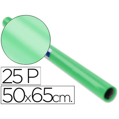 SADIPAL Papel Charol Verde Palido Rollo 25 Hojas de 50X65 CM
