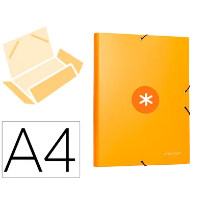 ANTARTIK Carpeta Antartik Gomas Tres Solapas Carton Forrado A4 Color Mostaza