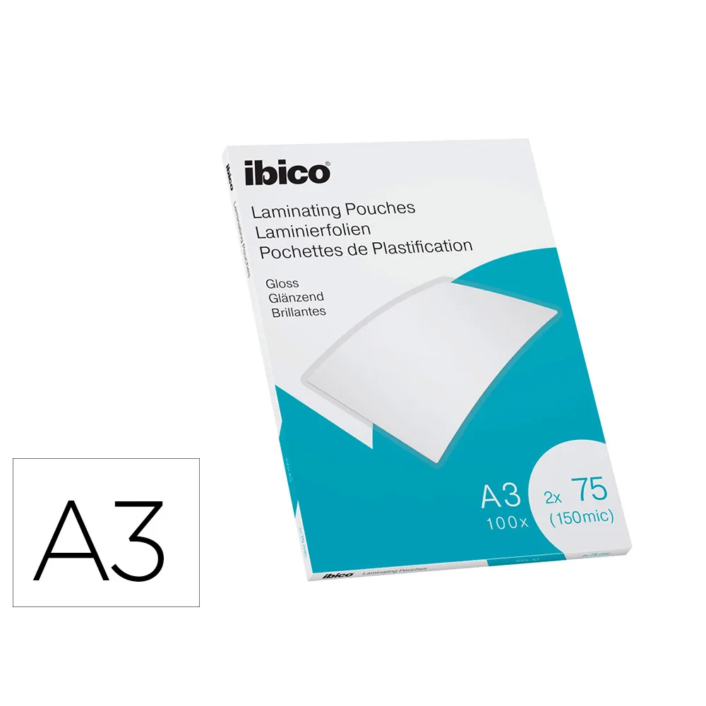 Bolsa de Plastificar Ibico DIN A4 75 Mc Caja de 100 Unidades