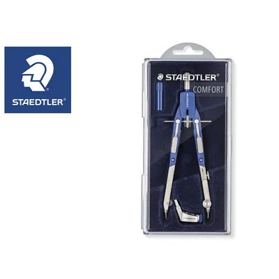 STAEDTLER Compas Staedtler Micrometrico con Ajuste Rueda Central Sin Alargadera con Adaptador y Tubo de Minas