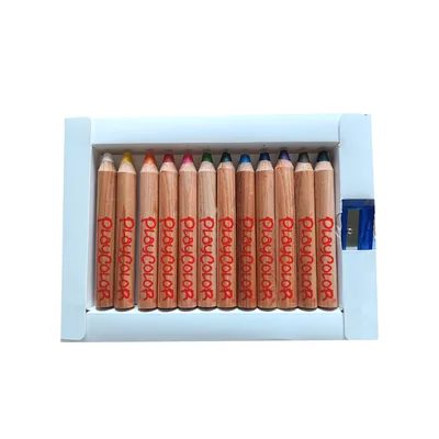 MAX Lapices de Colores Playcolor Maxi Basic con Sacapuntas Caja de 12 Unidades Colores Surtidos