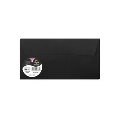 CLAIREFONTAINE Sobre Clairefontaine Pollen 110X220 MM Negro Pack de 5 Unidades