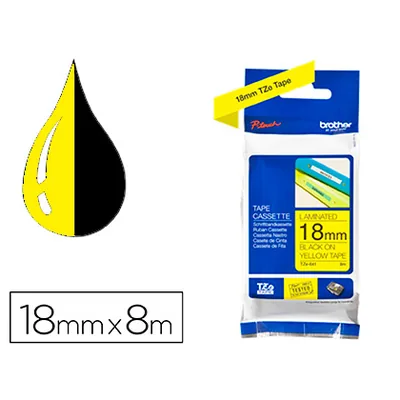 BROTHER Cinta Brother TZE-641 Amarillo-negro 18MM