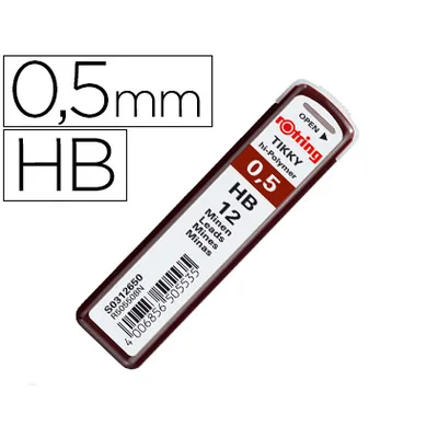 ROTRING Minas Rotring Grafito 0,5 MM Hb Estuche de 12 Minas