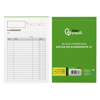 LIDERPAPEL Talonario Liderpapel Notas de Expediente Cuarto Duplo Texto en Portugues