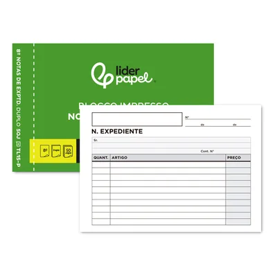 LIDERPAPEL Talonario Liderpapel Notas de Expediente Octavo Duplo Texto en Portugues