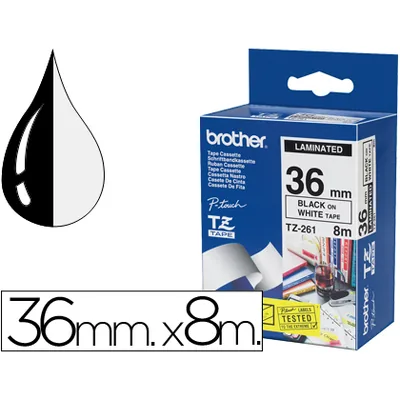 BROTHER Cinta Brother TZE261 Blanco-negro 36MM Longitud 8 M