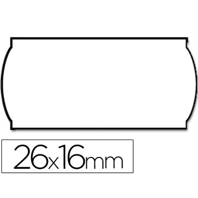 METO Etiquetas Meto Onduladas 26X16 MM Lisa Blanca Removible Rollo 1200 Etiquetas